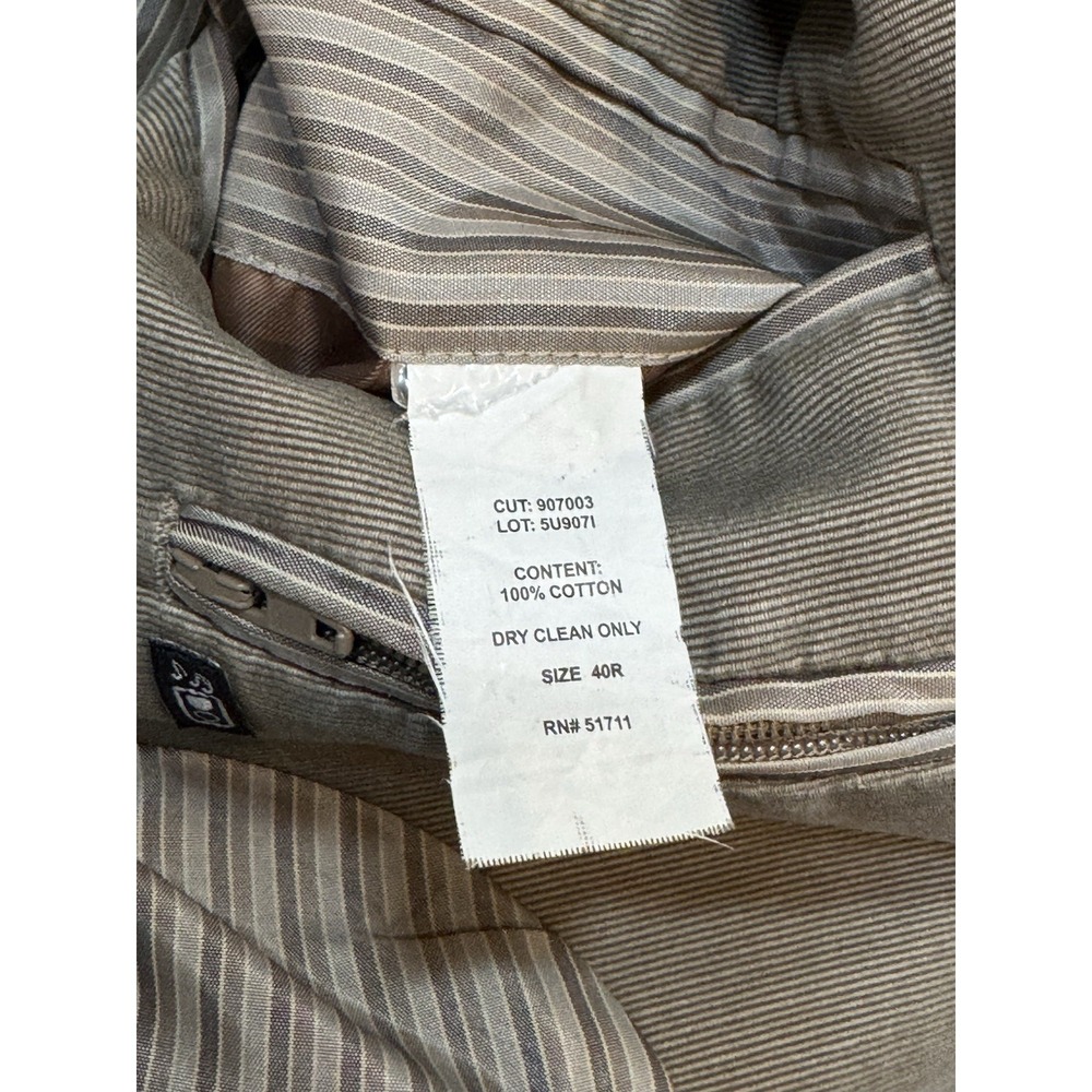 Andrew Fezza Assets 100% Cotton Blazer Sport Coat Men's 40R Light Taupe 2-Button - Picture 4 of 6